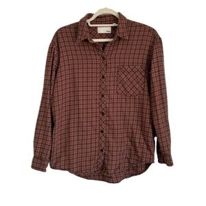 Artizia Wilfred Free plaid flannel button down shirt size S 100% Cotton